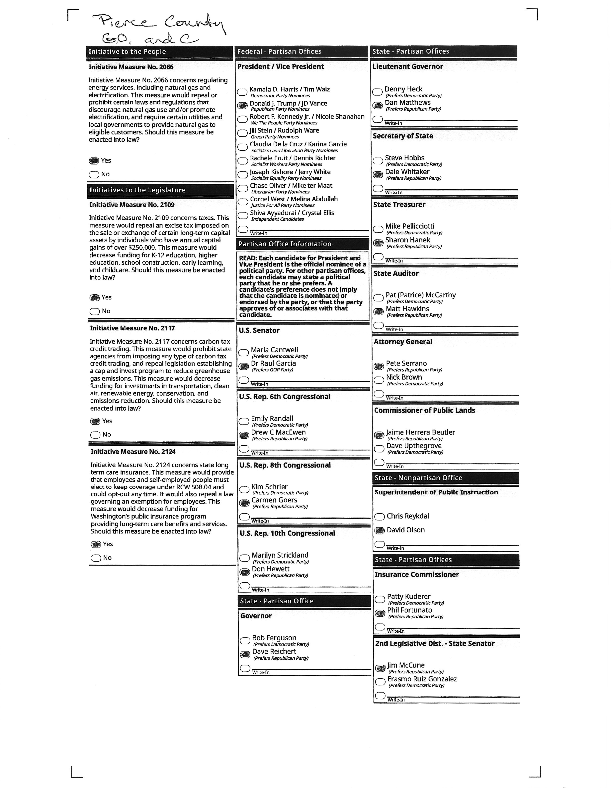 Pierce County Ballot